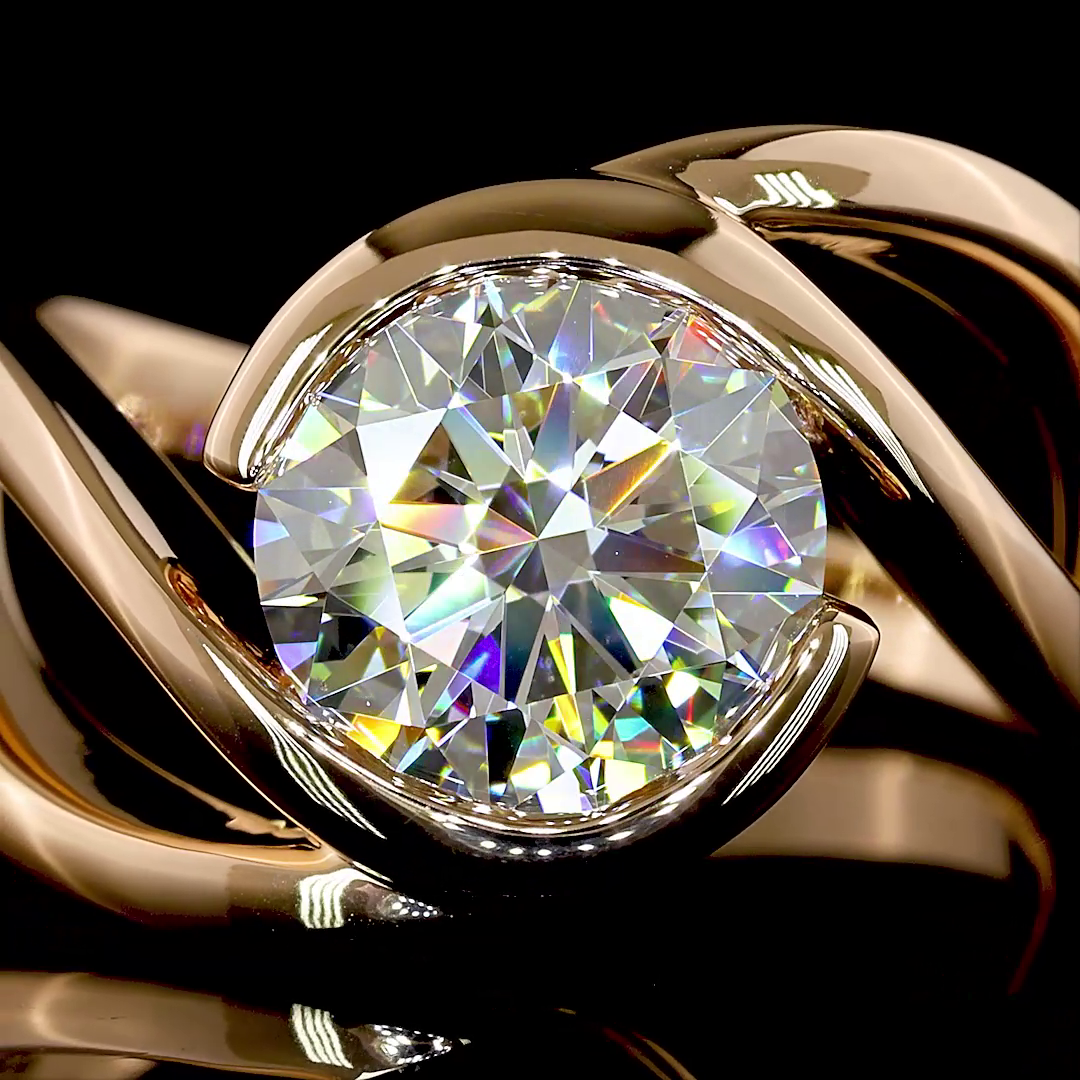2.52 CT Round Lab Grown Diamond Solitaire Ring Sz. 7 (F Color and VS1 Clarity)