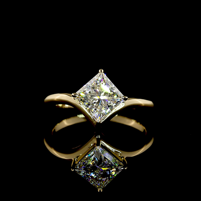 1.55 CT Princess Lab Grown Diamond Solitaire Ring Sz. 6 (F Color and VS1 Clarity)