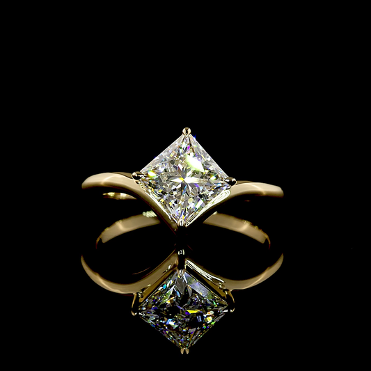 1.55 CT Princess Lab Grown Diamond Solitaire Ring Sz. 6 (F Color and VS1 Clarity)
