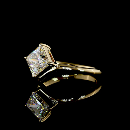 1.55 CT Princess Lab Grown Diamond Solitaire Ring Sz. 6 (F Color and VS1 Clarity)