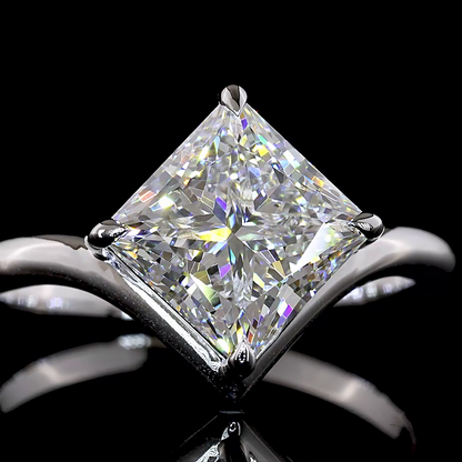 2.54 CT Princess Lab Grown Diamond Solitaire Ring Sz. 6.5 (F Color and VS1 Clarity)