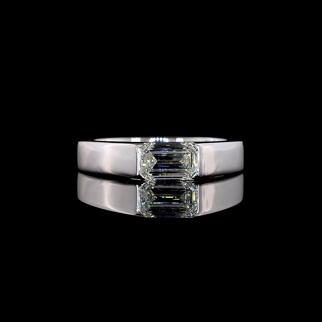 1.08 CT Emerald Lab Grown Diamond Solitaire Ring Sz. 8.5 (F Color and VS1 Clarity)