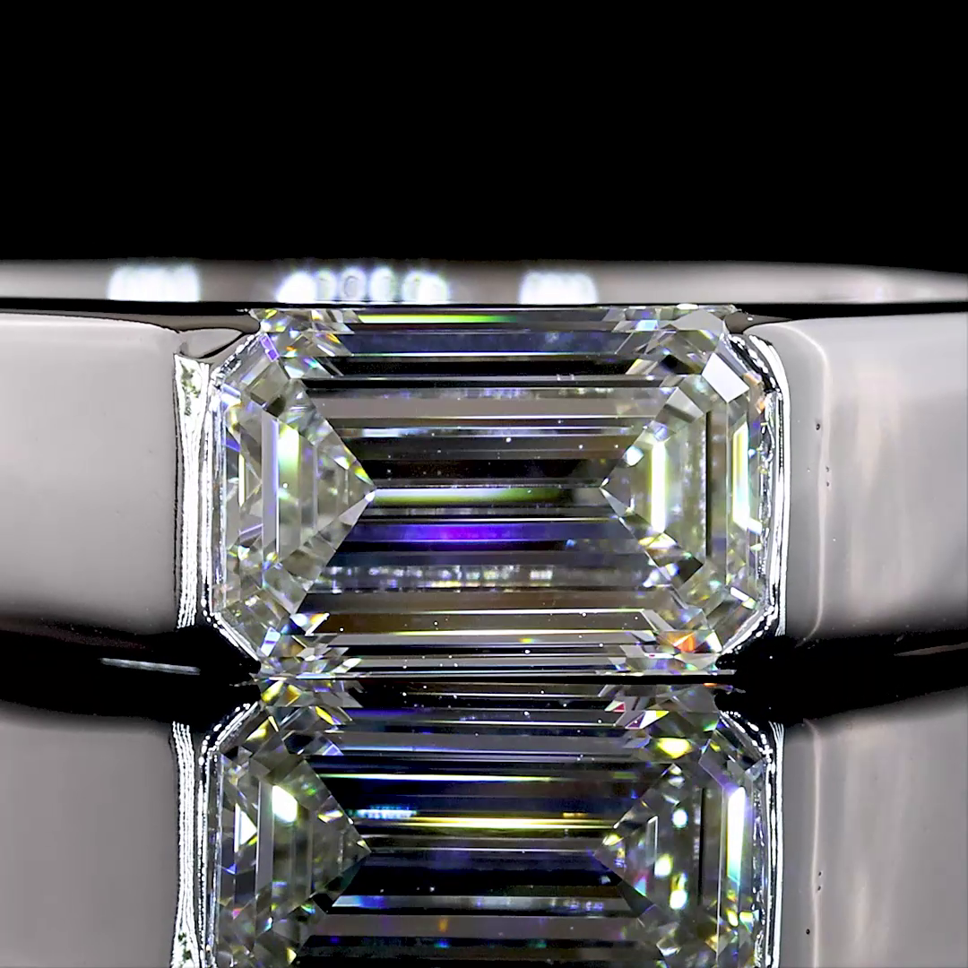 1.08 CT Emerald Lab Grown Diamond Solitaire Ring Sz. 8.5 (F Color and VS1 Clarity)