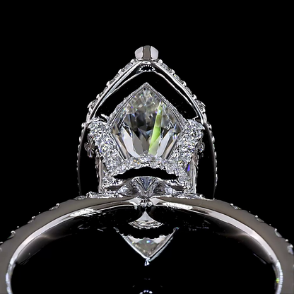 4.35 CTTW Marquise Lab Grown Diamond Hidden Halo Ring Sz. 6 (F Color and VS1 Clarity)