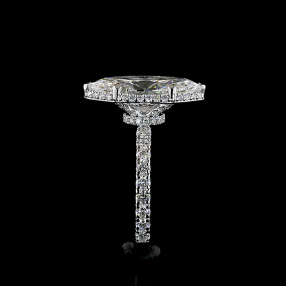 4.35 CTTW Marquise Lab Grown Diamond Hidden Halo Ring Sz. 6 (F Color and VS1 Clarity)