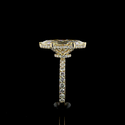 4.44 CTTW Marquise Lab Diamond Hidden Halo Ring (F Color and VS1 Clarity)