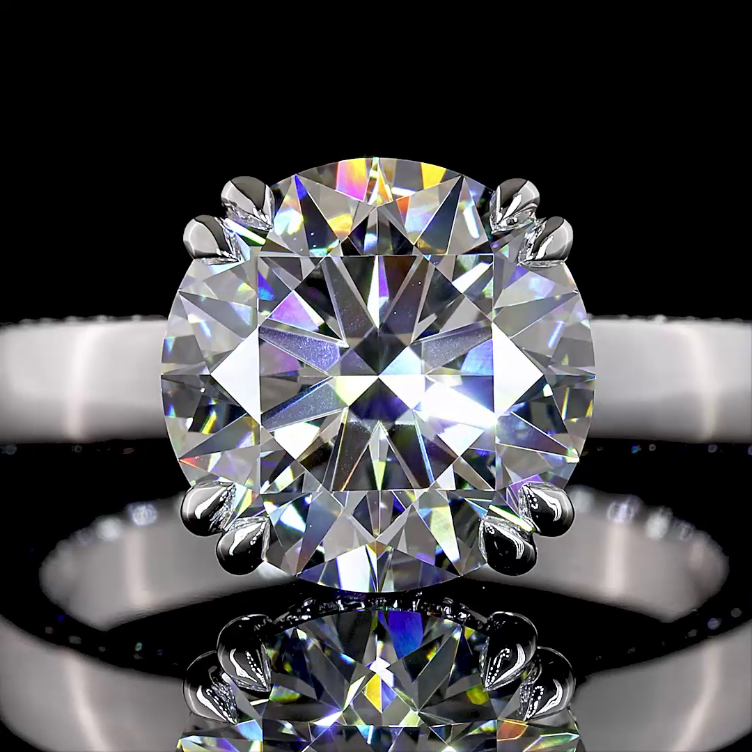 3.93 CTTW Round Lab Grown Diamond Hidden Halo Ring Sz. 6 (E Color and VVS2 Clarity)