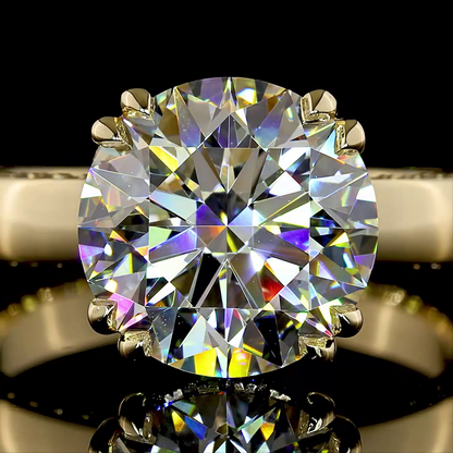 3.98 CTTW Round Lab Grown Diamond Hidden Halo Ring Sz. 6 (F Color and VS1 Clarity)