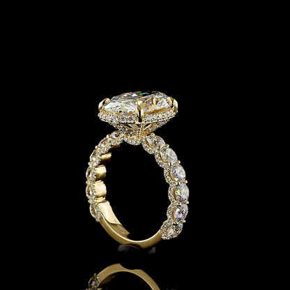 7.70 CTTW Oval Lab Grown Diamond Hidden Halo Ring Sz. 6 (F Color and VS1 Clarity)