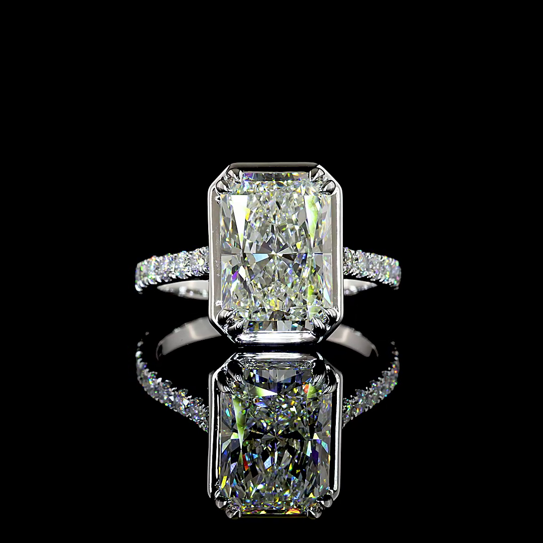 4.87 CTTW Radiant Lab Diamond Hidden Halo Ring (F Color and VS1 Clarity)