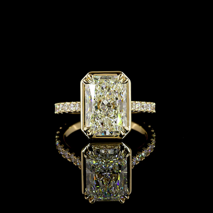 4.91 CTTW Radiant Lab Grown Diamond Hidden Halo Ring Sz. 6 (F Color and VS1 Clarity)