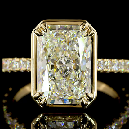 4.91 CTTW Radiant Lab Grown Diamond Hidden Halo Ring Sz. 6 (F Color and VS1 Clarity)