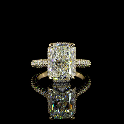 5.46 CTTW Radiant Lab Grown Diamond Hidden Halo Ring Sz. 6 (F Color and VVS2 Clarity)