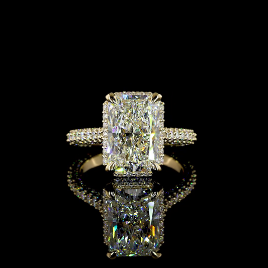 5.46 CTTW Radiant Lab Grown Diamond Hidden Halo Ring Sz. 6 (F Color and VVS2 Clarity)