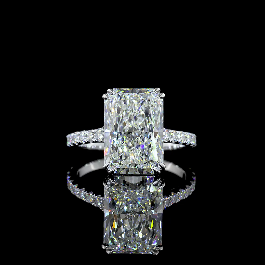 5.73 CTTW Radiant Lab Grown Diamond Solitaire Diamond Shank Ring Sz. 6 (F Color and VS1 Clarity)