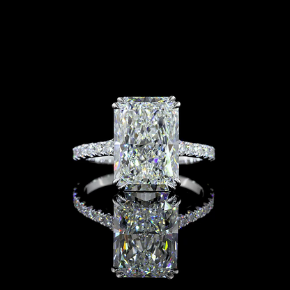 5.73 CTTW Radiant Lab Grown Diamond Solitaire Diamond Shank Ring Sz. 6 (F Color and VS1 Clarity)