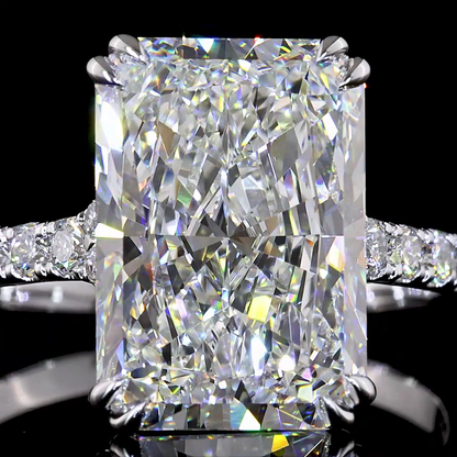 5.73 CTTW Radiant Lab Grown Diamond Solitaire Diamond Shank Ring Sz. 6 (F Color and VS1 Clarity)
