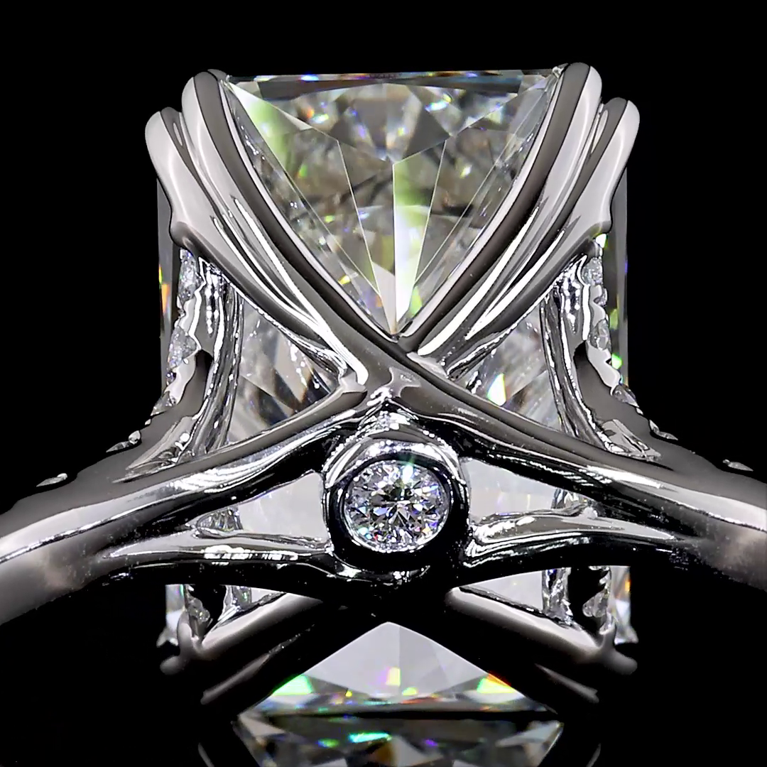 5.73 CTTW Radiant Lab Grown Diamond Solitaire Diamond Shank Ring Sz. 6 (F Color and VS1 Clarity)