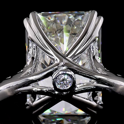 5.73 CTTW Radiant Lab Grown Diamond Solitaire Diamond Shank Ring Sz. 6 (F Color and VS1 Clarity)