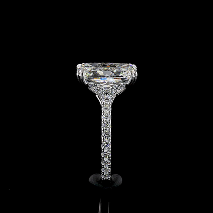 5.73 CTTW Radiant Lab Grown Diamond Solitaire Diamond Shank Ring Sz. 6 (F Color and VS1 Clarity)