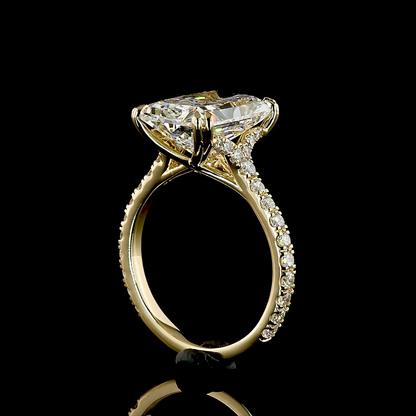 5.69 CTTW Radiant Lab Grown Diamond Solitaire Diamond Shank Ring Sz. 6 (F Color and VS1 Clarity)