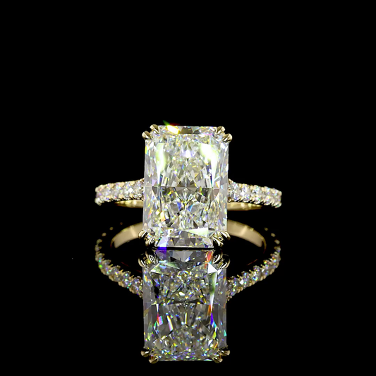 5.71 CTTW Radiant Lab Grown Diamond Solitaire Diamond Shank Ring Sz. 6 (F Color and VVS2 Clarity)