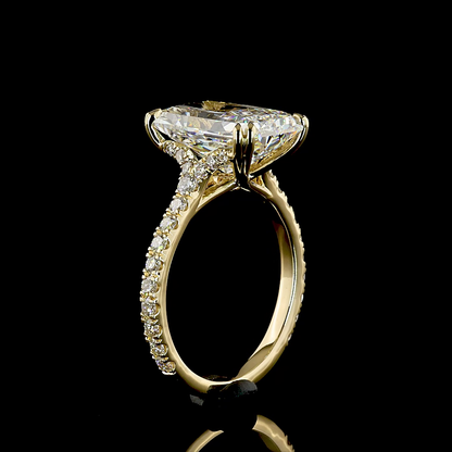 5.71 CTTW Radiant Lab Grown Diamond Solitaire Diamond Shank Ring Sz. 6 (F Color and VVS2 Clarity)