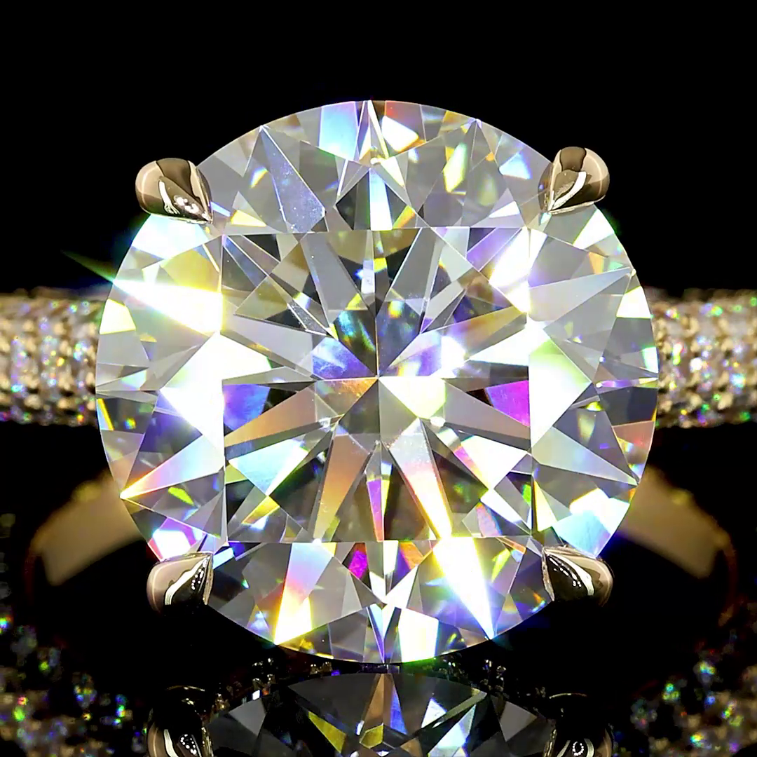 8.37 CTTW Round Lab Grown Diamond Hidden Halo Ring Sz. 6 (G Color and VVS2 Clarity)