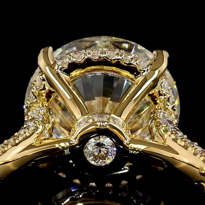 8.37 CTTW Round Lab Grown Diamond Hidden Halo Ring Sz. 6 (G Color and VVS2 Clarity)
