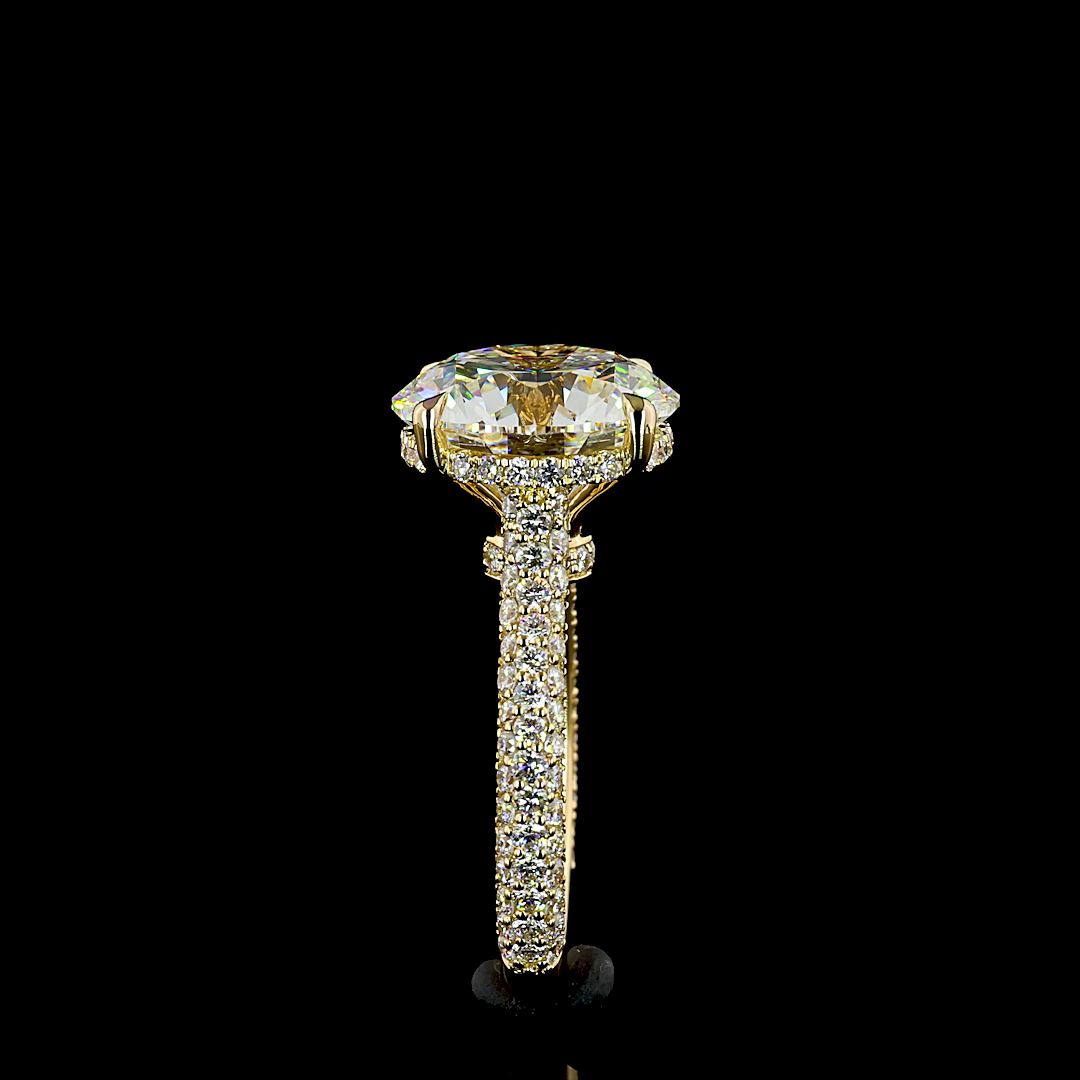 8.37 CTTW Round Lab Grown Diamond Hidden Halo Ring Sz. 6 (G Color and VVS2 Clarity)