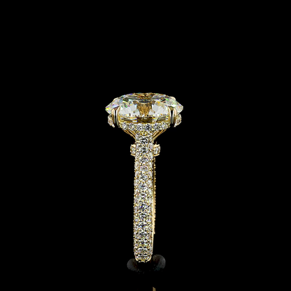 8.37 CTTW Round Lab Grown Diamond Hidden Halo Ring Sz. 6 (G Color and VVS2 Clarity)