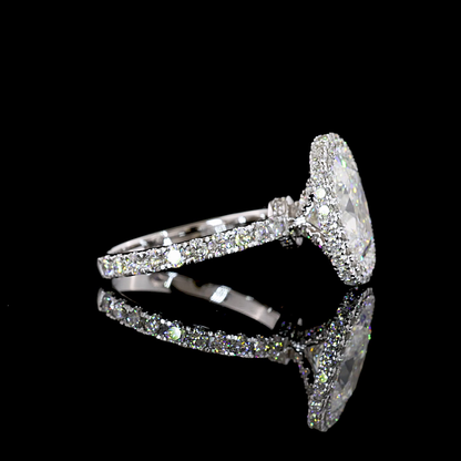 4.75 CTTW Cushion Brilliant Lab Grown Diamond Hidden Halo Ring Sz. 6 (E Color and VVS2 Clarity)