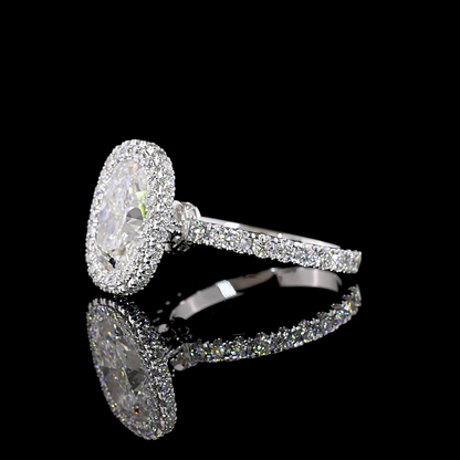 4.75 CTTW Cushion Brilliant Lab Grown Diamond Hidden Halo Ring Sz. 6 (E Color and VVS2 Clarity)