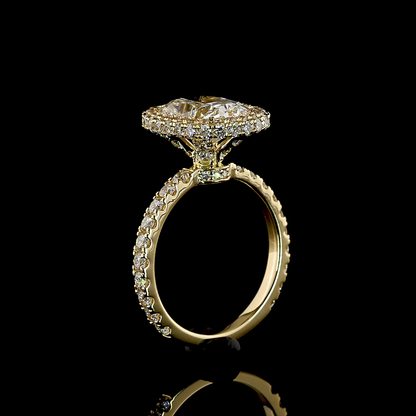4.79 CTTW Cushion Brilliant Lab Grown Diamond Hidden Halo Ring Sz. 6 (E Color and VS1 Clarity)