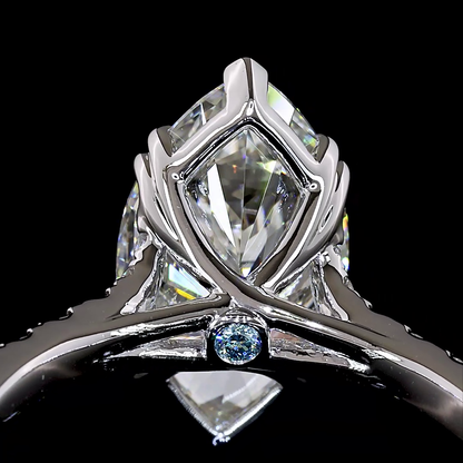 3.67 CTTW Marquise Lab Grown Diamond Solitaire Diamond Shank Ring Sz. 6 (F Color and VS1 Clarity)
