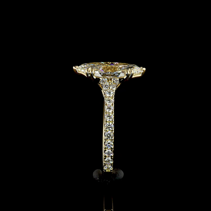 3.71 CTTW Marquise Lab Grown Diamond Solitaire Diamond Shank Ring Sz. 6 (F Color and VVS2 Clarity)