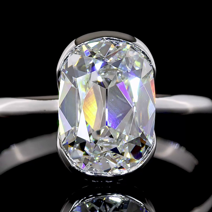 2.64 CT Antique Cushion Lab Grown Diamond Solitaire Ring Sz. 6.5 (E Color and VVS1 Clarity)