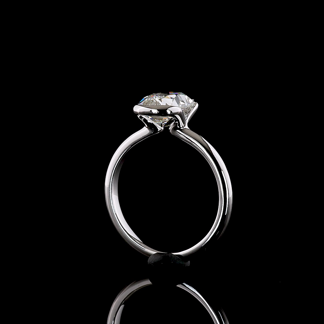 2.64 CT Antique Cushion Lab Grown Diamond Solitaire Ring Sz. 6.5 (E Color and VVS1 Clarity)
