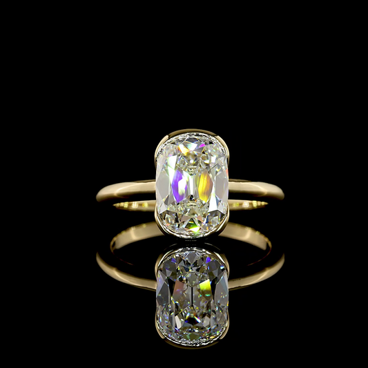 2.70 CT Antique Cushion Lab Grown Diamond Solitaire Ring Sz. 6.5 (E Color and VVS1 Clarity)