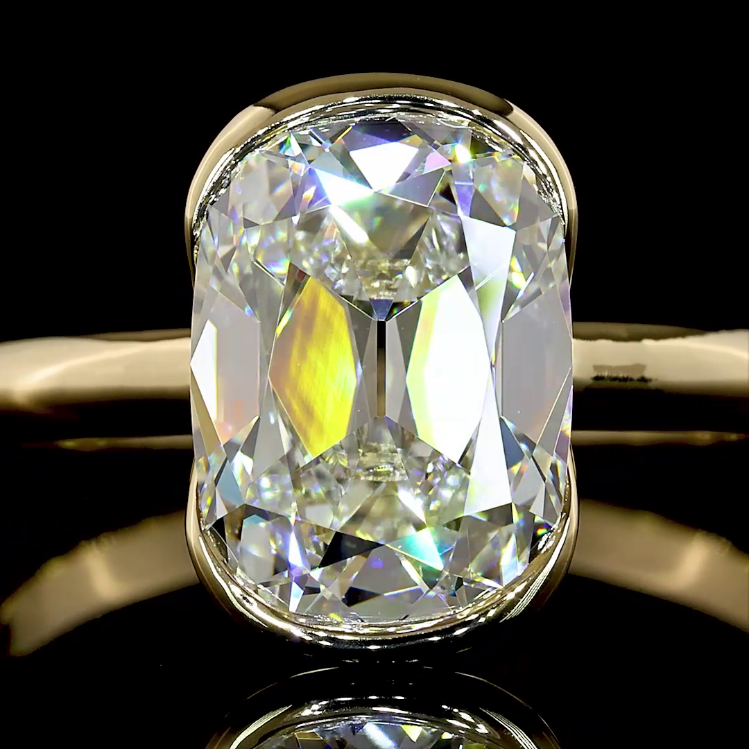 2.70 CT Antique Cushion Lab Grown Diamond Solitaire Ring Sz. 6.5 (E Color and VVS1 Clarity)