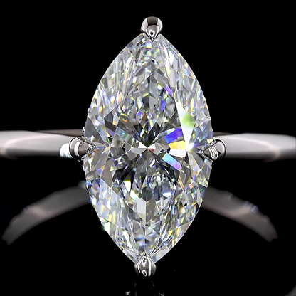 2.67 CTTW Marquise Lab Grown Diamond Hidden Halo Ring Sz. 6.5 (E Color and VS1 Clarity)
