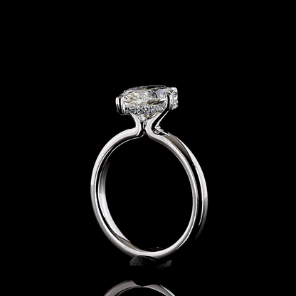 2.67 CTTW Marquise Lab Grown Diamond Hidden Halo Ring Sz. 6.5 (E Color and VS1 Clarity)