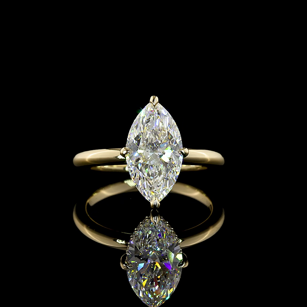 2.64 CTTW Marquise Lab Grown Diamond Hidden Halo Ring Sz. 6.5 (F Color and VVS2 Clarity)