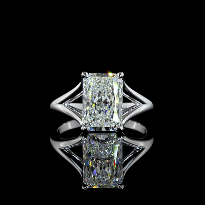 3.11 CT Radiant Lab Grown Diamond Solitaire Ring Sz. 6.5 (E Color and VVS2 Clarity)