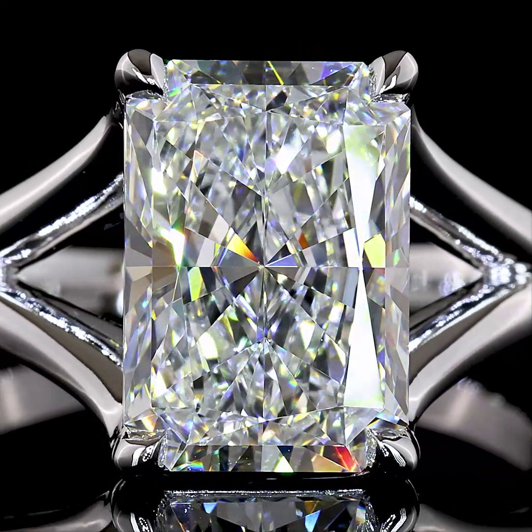 3.11 CT Radiant Lab Grown Diamond Solitaire Ring Sz. 6.5 (E Color and VVS2 Clarity)