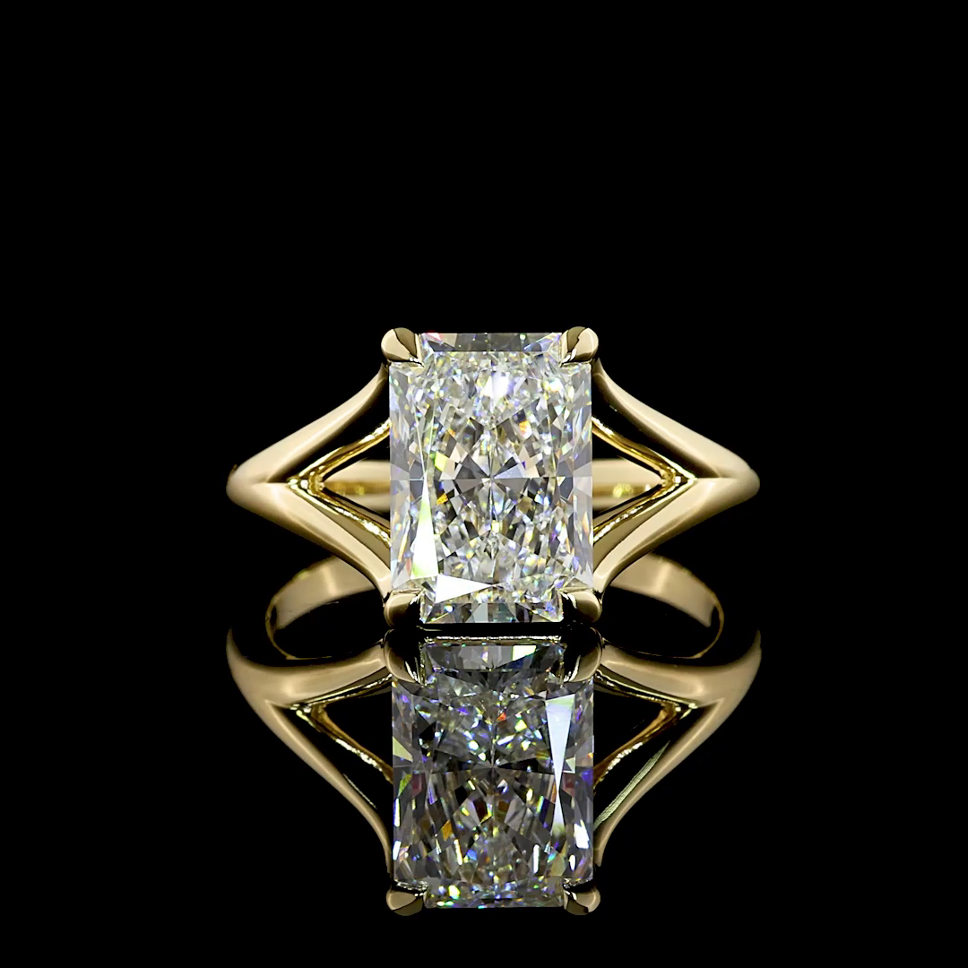 3.14 CT Radiant Lab Grown Diamond Solitaire Ring Sz. 6.5 (E Color and VS1 Clarity)