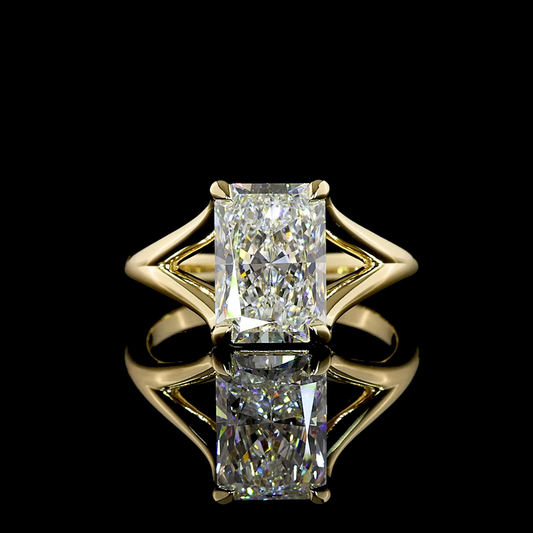 3.14 CT Radiant Lab Grown Diamond Solitaire Ring Sz. 6.5 (E Color and VS1 Clarity)