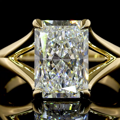3.14 CT Radiant Lab Grown Diamond Solitaire Ring Sz. 6.5 (E Color and VS1 Clarity)