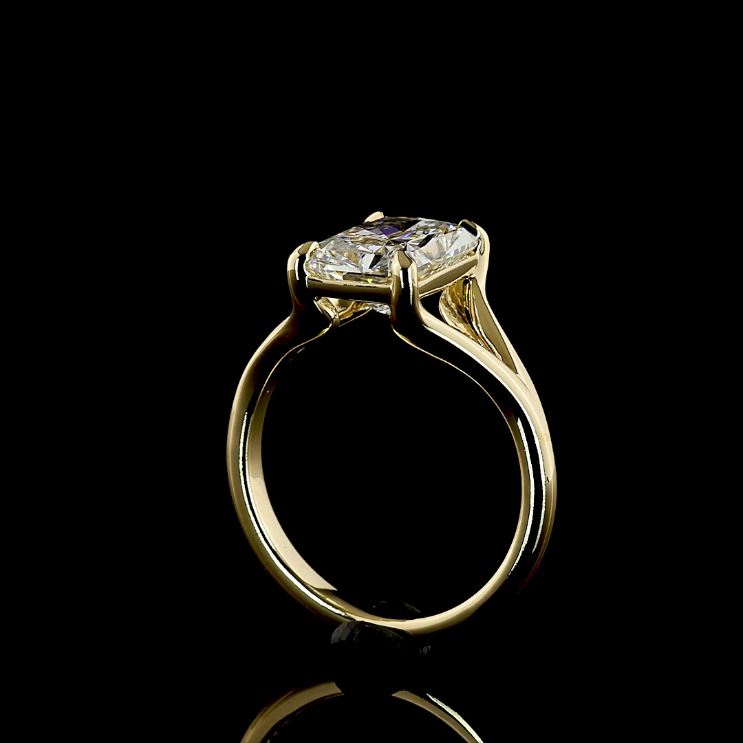 3.14 CT Radiant Lab Grown Diamond Solitaire Ring Sz. 6.5 (E Color and VS1 Clarity)