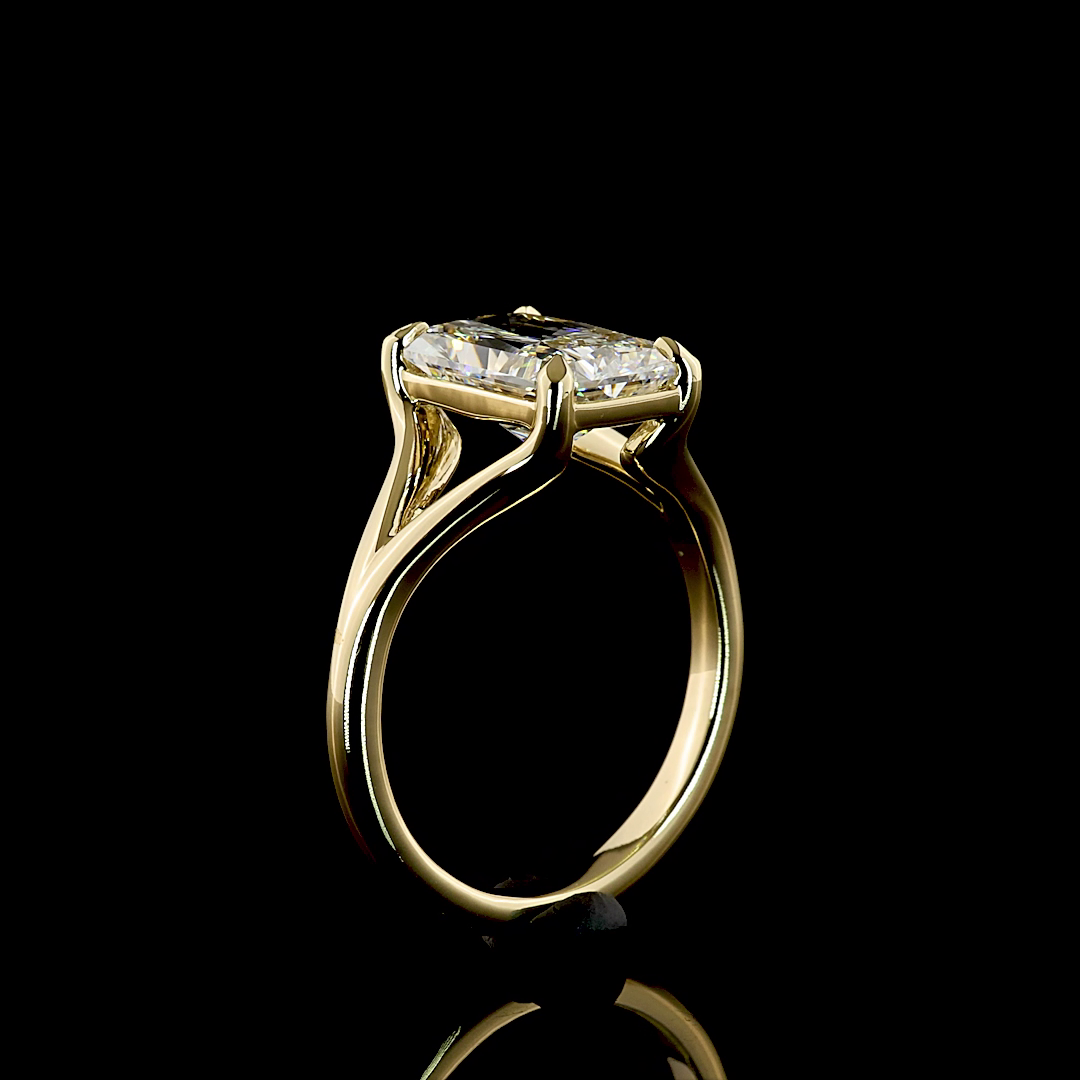 3.14 CT Radiant Lab Grown Diamond Solitaire Ring Sz. 6.5 (E Color and VS1 Clarity)